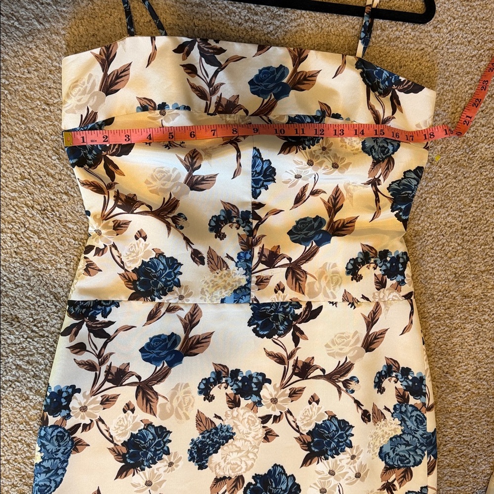Tory Burch Cream and Blue Floral Backless Dress - Picture 10 of 16